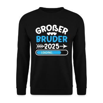 Großer Bruder 2025 - Unisex Pullover - Schwarz - Vorne - Alina (178cm) & Michal (187cm)