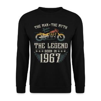 L'homme Le Mythe La Légende Né En 1967 Cadeau - Sweat-shirt Unisexe - noir - Devant - Alina (178cm) & Michal (187cm)