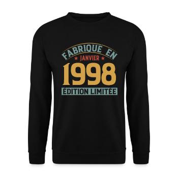 Fabriqué En Janvier 1998 Édition Limitée - Sweat-shirt Unisexe - noir - Devant - Alina (178cm) & Michal (187cm)