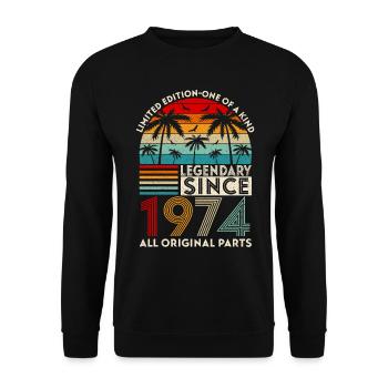 Legendary since 1974 all original parts - Unisex Sweatshirt - black - Front - Alina (178cm) & Michal (187cm)