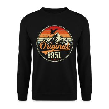 Vintage 1951 Birthday Gifts - Unisex Sweatshirt - black - Front - Alina (178cm) & Michal (187cm)