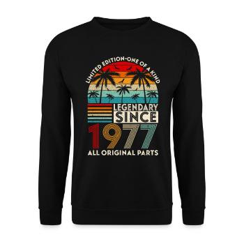Legendary since 1977 all original parts - Unisex Sweatshirt - black - Front - Alina (178cm) & Michal (187cm)