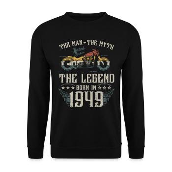 L'homme Le Mythe La Légende Né En 1949 Cadeau - Sweat-shirt Unisexe - noir - Devant - Alina (178cm) & Michal (187cm)