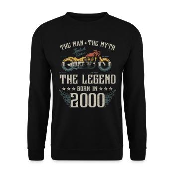 L'homme Le Mythe La Légende Né En 2000 Cadeau - Sweat-shirt Unisexe - noir - Devant - Alina (178cm) & Michal (187cm)