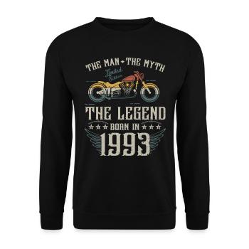 L'homme Le Mythe La Légende Né En 1993 Cadeau - Sweat-shirt Unisexe - noir - Devant - Alina (178cm) & Michal (187cm)