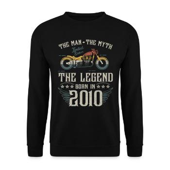 L'homme Le Mythe La Légende Né En 2010 Cadeau - Sweat-shirt Unisexe - noir - Devant - Alina (178cm) & Michal (187cm)