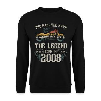 L'homme Le Mythe La Légende Né En 2008 Cadeau - Sweat-shirt Unisexe - noir - Devant - Alina (178cm) & Michal (187cm)