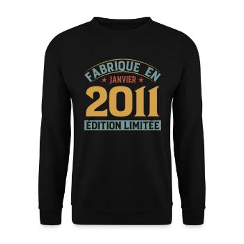 Fabriqué En Janvier 2011 Édition Limitée - Sweat-shirt Unisexe - noir - Devant - Alina (178cm) & Michal (187cm)