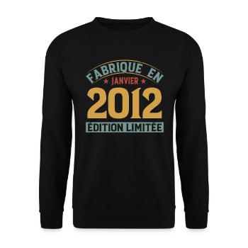 Fabriqué En Janvier 2012 Édition Limitée - Sweat-shirt Unisexe - noir - Devant - Alina (178cm) & Michal (187cm)