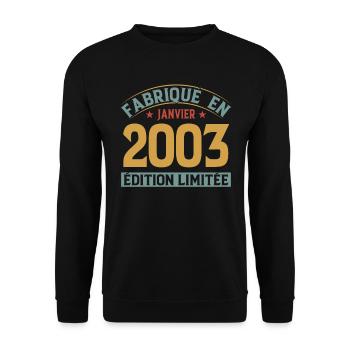 Fabriqué En Janvier 2003 Édition Limitée - Sweat-shirt Unisexe - noir - Devant - Alina (178cm) & Michal (187cm)