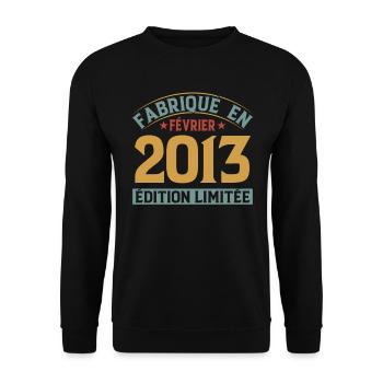 Fabriqué En Février 2013 Édition Limitée - Sweat-shirt Unisexe - noir - Devant - Alina (178cm) & Michal (187cm)