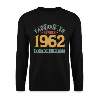 Fabriqué En Février 1962 Édition Limitée - Sweat-shirt Unisexe - noir - Devant - Alina (178cm) & Michal (187cm)