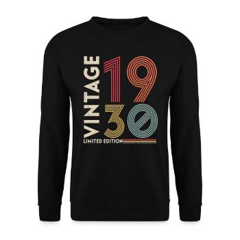 Qualité Supérieure 1930 Vieillie À La Perfection - Sweat-shirt Unisexe - noir - Devant - Alina (178cm) & Michal (187cm)