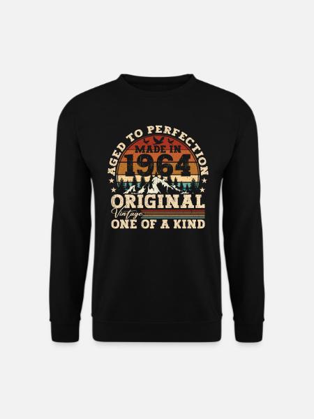 Geboren 1964 Vintage Geburtstag Retro Geschenk - Unisex Pullover - Schwarz