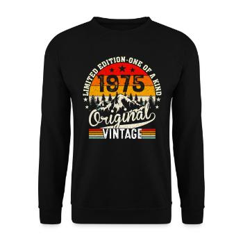 Millésime original 1975 - Sweat-shirt Unisexe - noir - Devant - Alina (178cm) & Michal (187cm)