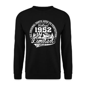 Born 1952 All original pieces retro gift - Unisex Sweatshirt - black - Front - Alina (178cm) & Michal (187cm)