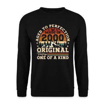 Geboren 2000 Vintage Geburtstag Retro Geschenk - Sweat-shirt Unisexe - noir - Devant - Alina (178cm) & Michal (187cm)
