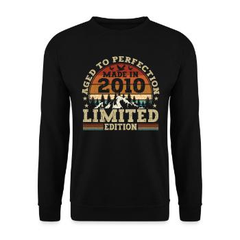 Retro birthday present from the vintage 2010 - Unisex Sweatshirt - black - Front - Alina (178cm) & Michal (187cm)