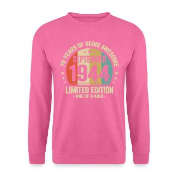 September 1944 79 Jahre Jubiläumsgeschenk - Unisex Pullover - Pink - Vorne
