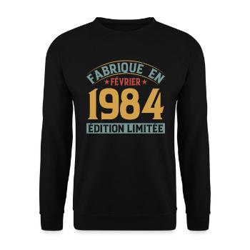 Fabriqué En Février 1984 Édition Limitée - Sweat-shirt Unisexe - noir - Devant - Alina (178cm) & Michal (187cm)