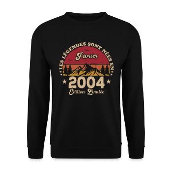 Les Légendes Sont Nées En Février 2004 - Sweat-shirt Unisexe - noir - Devant - Alina (178cm) & Michal (187cm)
