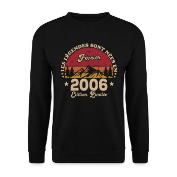 Les Légendes Sont Nées En Février 2006 - Sweat-shirt Unisexe - noir - Devant - Alina (178cm) & Michal (187cm)