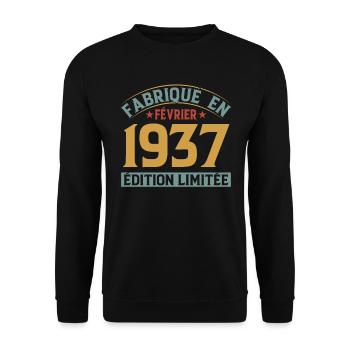 Fabriqué En Février 1937 Édition Limitée - Sweat-shirt Unisexe - noir - Devant - Alina (178cm) & Michal (187cm)