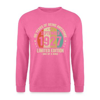 September 1927 26 Jahre Jubiläumsgeschenk - Unisex Pullover - Pink - Vorne