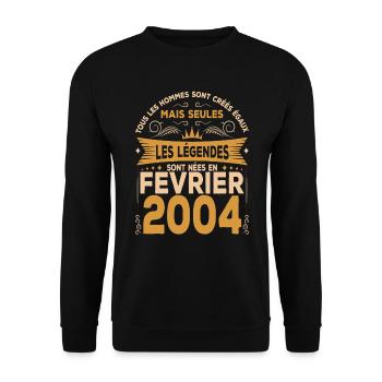 Les Légendes Sont Nées En Février 2004 - Sweat-shirt Unisexe - noir - Devant - Alina (178cm) & Michal (187cm)