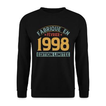 Fabriqué En Février 1998 Édition Limitée - Sweat-shirt Unisexe - noir - Devant - Alina (178cm) & Michal (187cm)