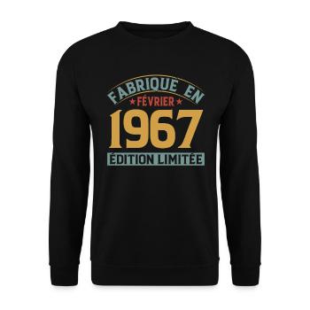Fabriqué En Février 1967 Édition Limitée - Sweat-shirt Unisexe - noir - Devant - Alina (178cm) & Michal (187cm)