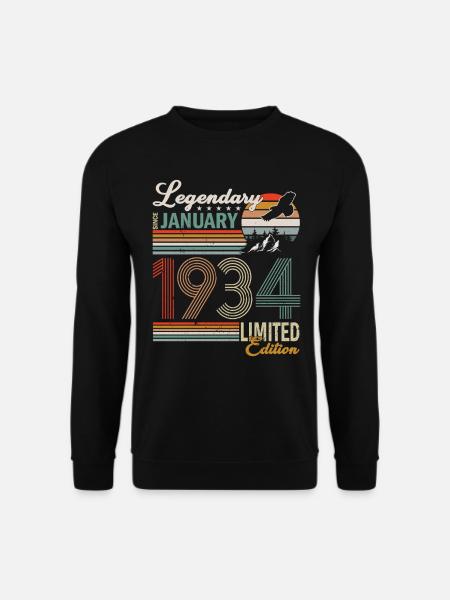 January 1934 Birthday man - Unisex Sweatshirt - black