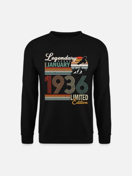 January 1936 Birthday Man - Unisex Sweatshirt - black