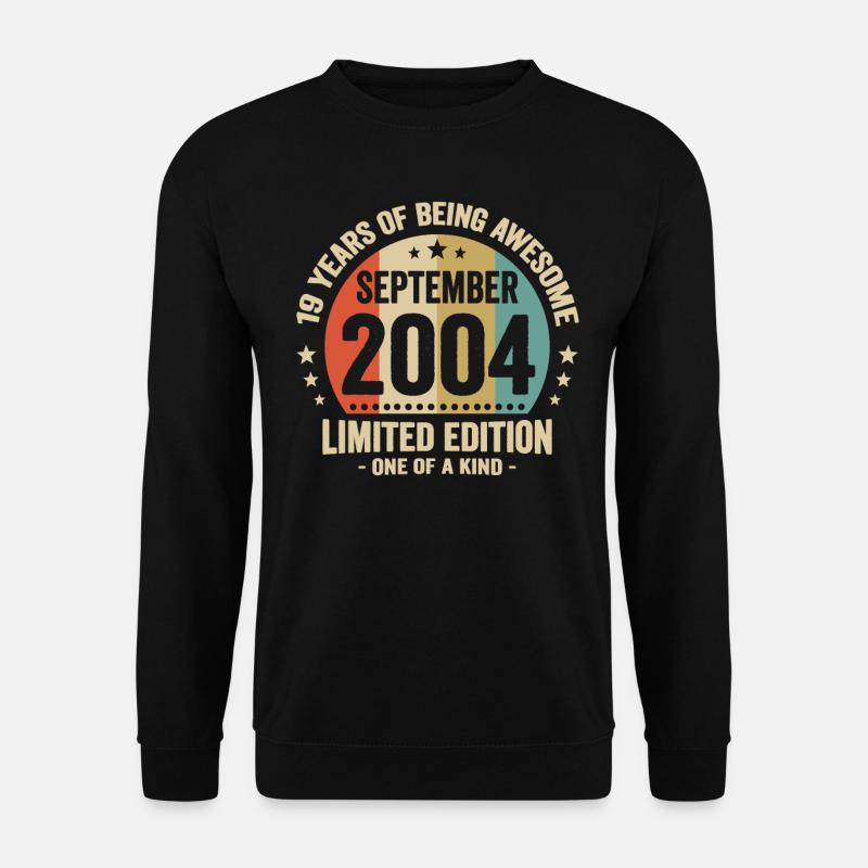 September 2004 19 Jahre Jubiläumsgeschenk - Unisex Pullover - Schwarz