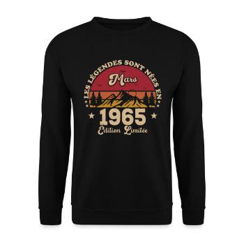 Mars 1965 anniversaire Mars 1965 Mars - Sweat-shirt Unisexe - noir - Devant - Alina (178cm) & Michal (187cm)
