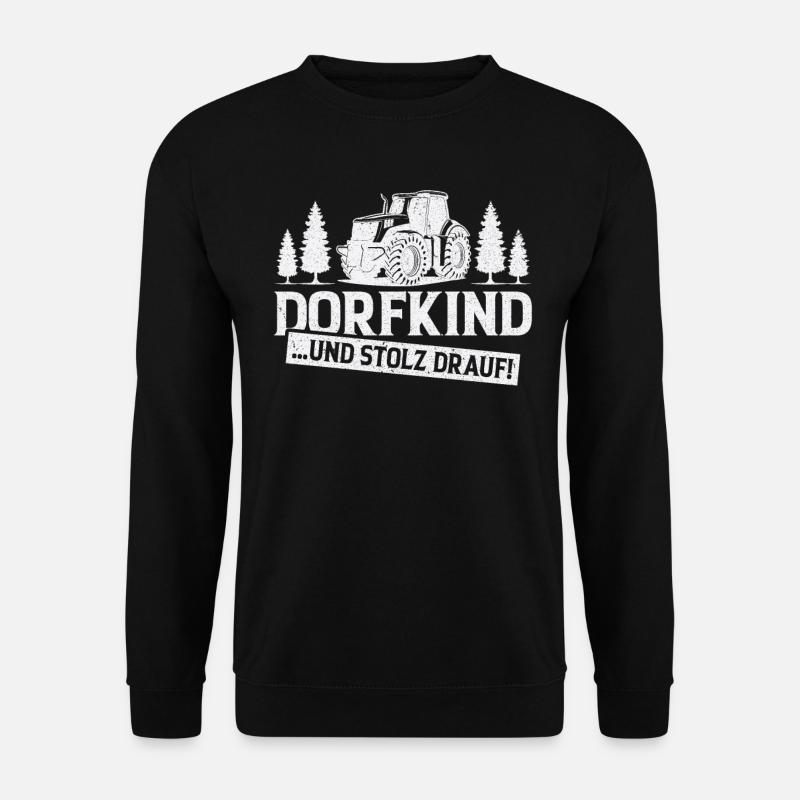 Dorfkind Spruch Heimatliebe Dorf Geschenkidee - Unisex Pullover - Schwarz