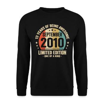 September 2010 13 Years Anniversary Vintage Gift - Unisex Sweatshirt - black - Front - Alina (178cm) & Michal (187cm)