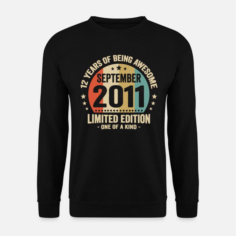 September 2011 12 Jahre Jubiläumsgeschenk - Unisex Pullover - Schwarz