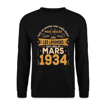 MILLÉSIME MARS 1934 ÉDITION LIMITÉE - Sweat-shirt Unisexe - noir - Devant - Alina (178cm) & Michal (187cm)