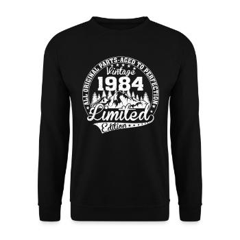Original seit 1984 Vintage Retro Geburtstag - Unisex Pullover - Schwarz - Vorne - Alina (178cm) & Michal (187cm)