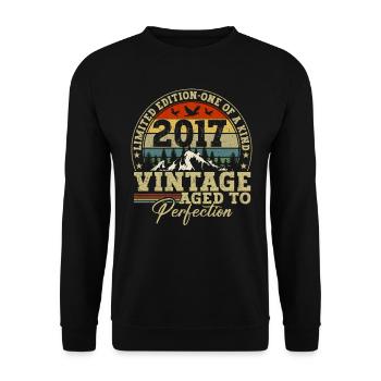 Year 2017 Birthday 4 years gift - Unisex Sweatshirt - black - Front - Alina (178cm) & Michal (187cm)