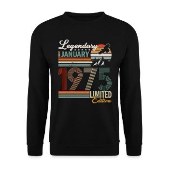 Statut de légende depuis janvier Né en 1975 - Sweat-shirt Unisexe - noir - Devant - Alina (178cm) & Michal (187cm)