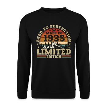 Idée cadeau d’anniversaire vintage originale 1935 - Sweat-shirt Unisexe - noir - Devant - Alina (178cm) & Michal (187cm)