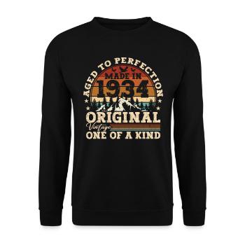 Vintage 1934 Cadeau d’anniversaire Edition Limitée - Sweat-shirt Unisexe - noir - Devant - Alina (178cm) & Michal (187cm)