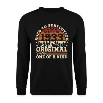 Les légendes sont nées en mars 1933 - 90 ans - Sweat-shirt Unisexe - noir - Devant - Alina (178cm) & Michal (187cm)