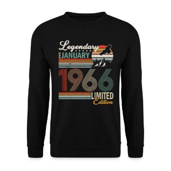 Legendary since January 1966 - Unisex Sweatshirt - black - Front - Alina (178cm) & Michal (187cm)