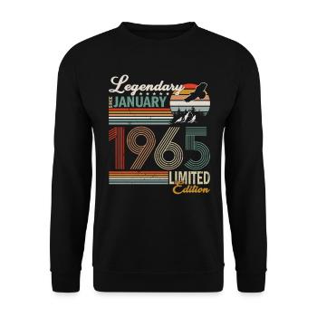 Legendary since January 1965 - Unisex Sweatshirt - black - Front - Alina (178cm) & Michal (187cm)