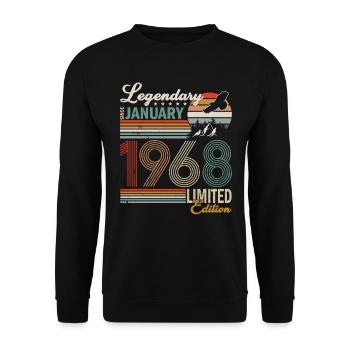 Légendaire depuis janvier 1968 - Sweat-shirt Unisexe - noir - Devant - Alina (178cm) & Michal (187cm)
