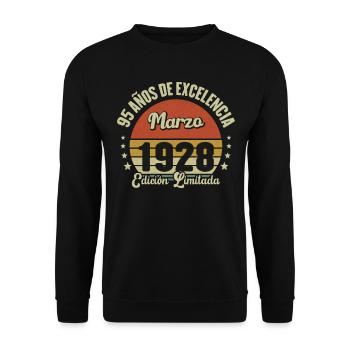 Mars 1928 Anniversaire Idée Cadeau Vintage 1928 - Sweat-shirt Unisexe - noir - Devant - Alina (178cm) & Michal (187cm)