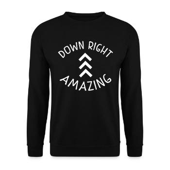 Down Right Amazing Shirt Down Syndrome Chemises Awar - Sweat-shirt Unisexe - noir - Devant - Alina (178cm) & Michal (187cm)
